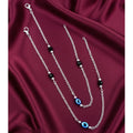 Evil Eye Pearl Payal Anklet Silver