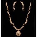 Gold Plated American Diamond Necklace Set with Earrings