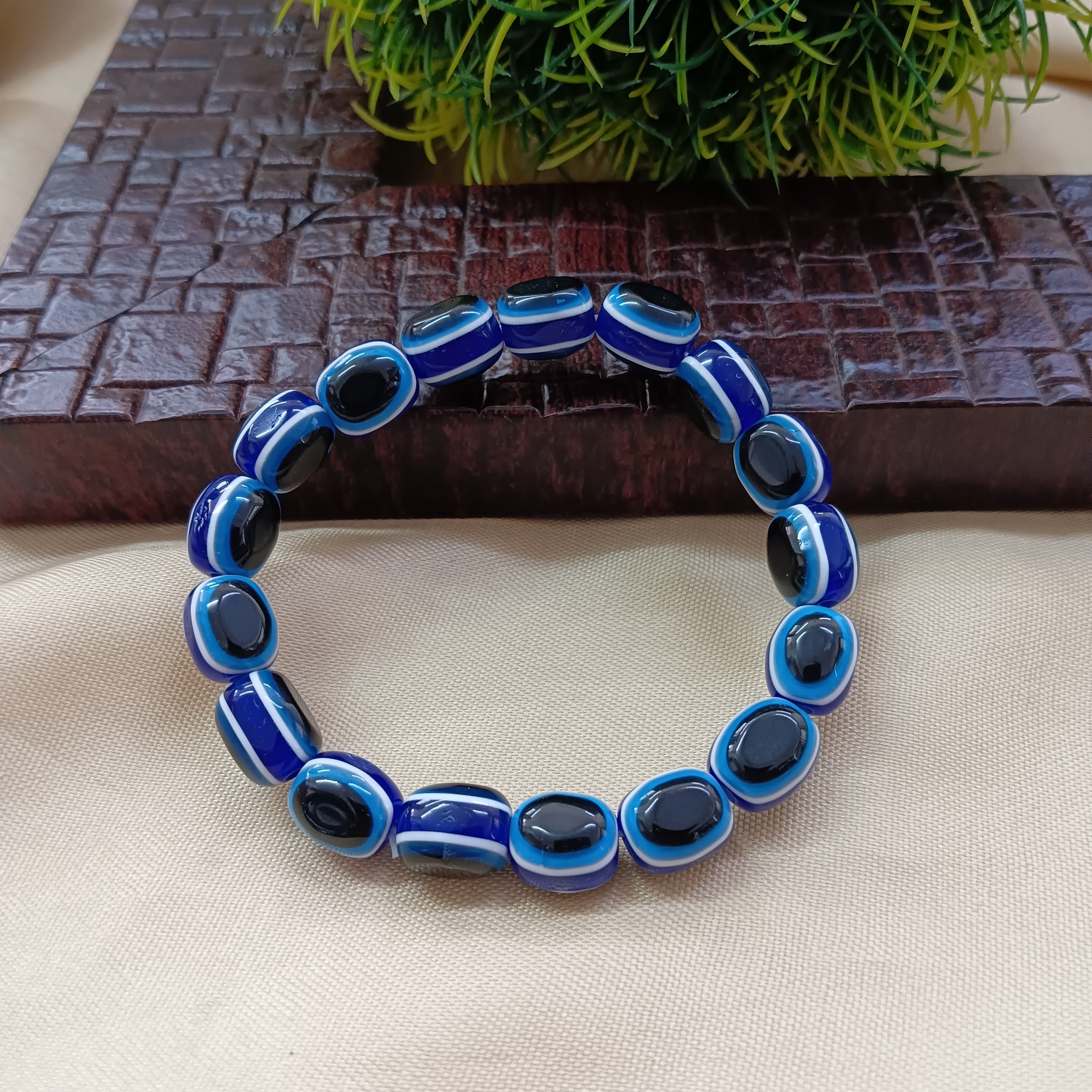Blue Evil Eye Nazar Bracelet with Hamsa Charm